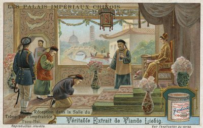 Reception in the throne room before the Dowager Empress Cixi, China by European School